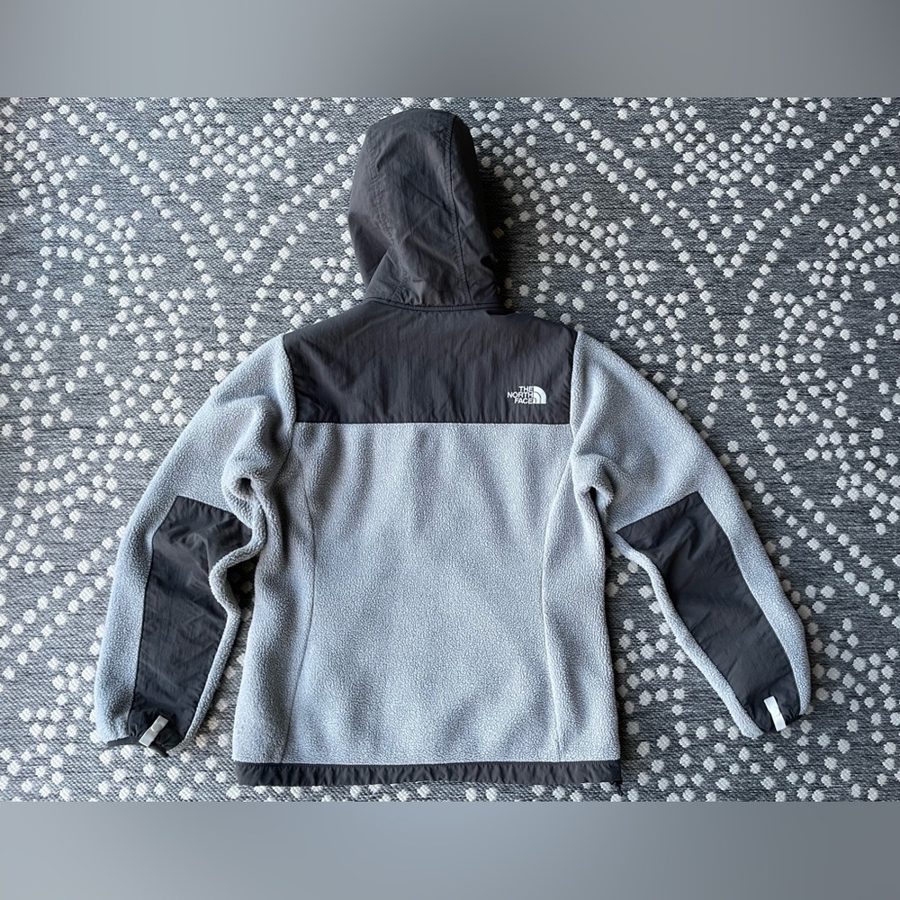 The North Face Hooded Polartec Fleece Jacket Coat Womens SMALL Grey Gray - Picture 15 of 16